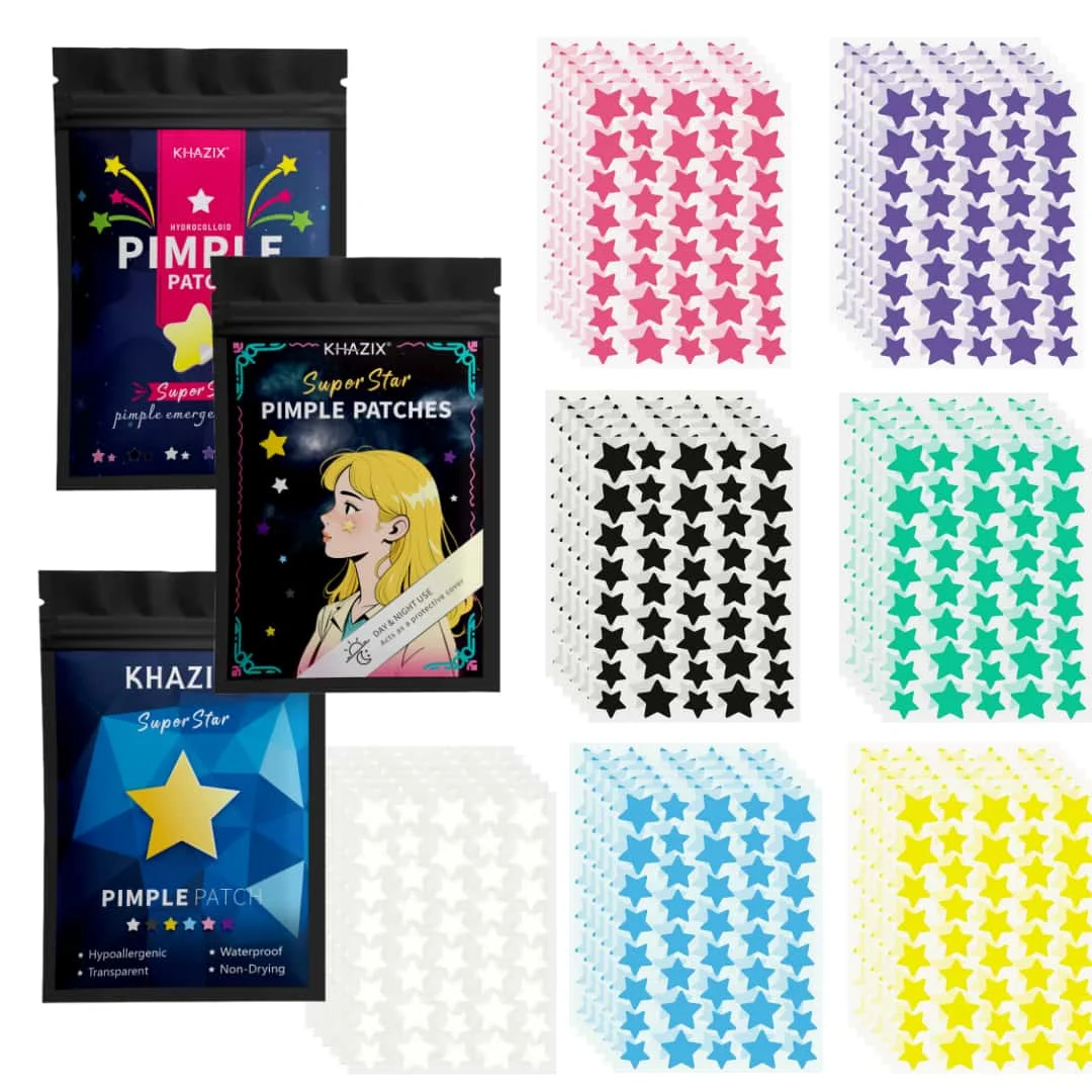 1400 pcs Star Pimple Patches For Face Hydrocolloid, Absorbing Cover, Tea Tree, Hydrocolloid Acne Patch, Cute Star Pimple Patch