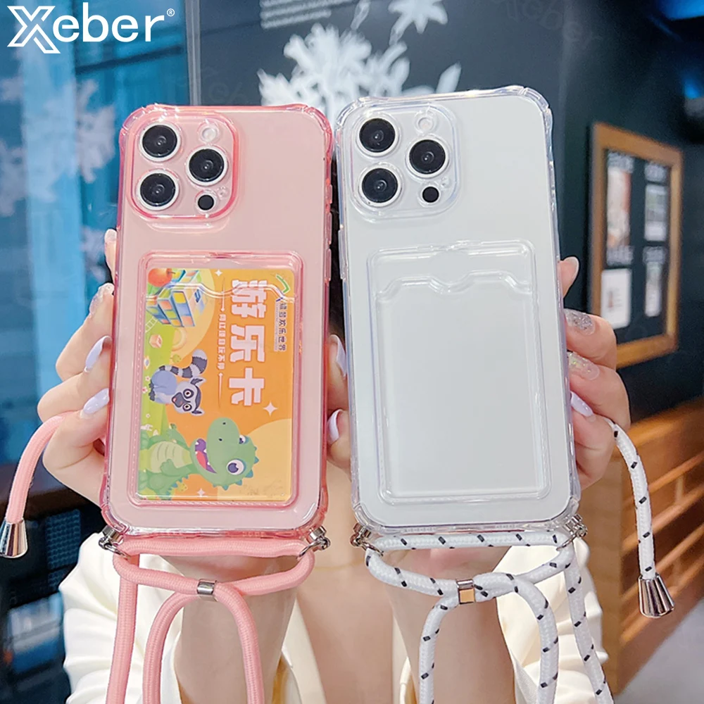 携帯電話用ストラップ付き透明シリコンケース,iPhone 15,14,11,12,13 pro max,x,xr,xs,7,8 plus,se3用ショルダーストラップ