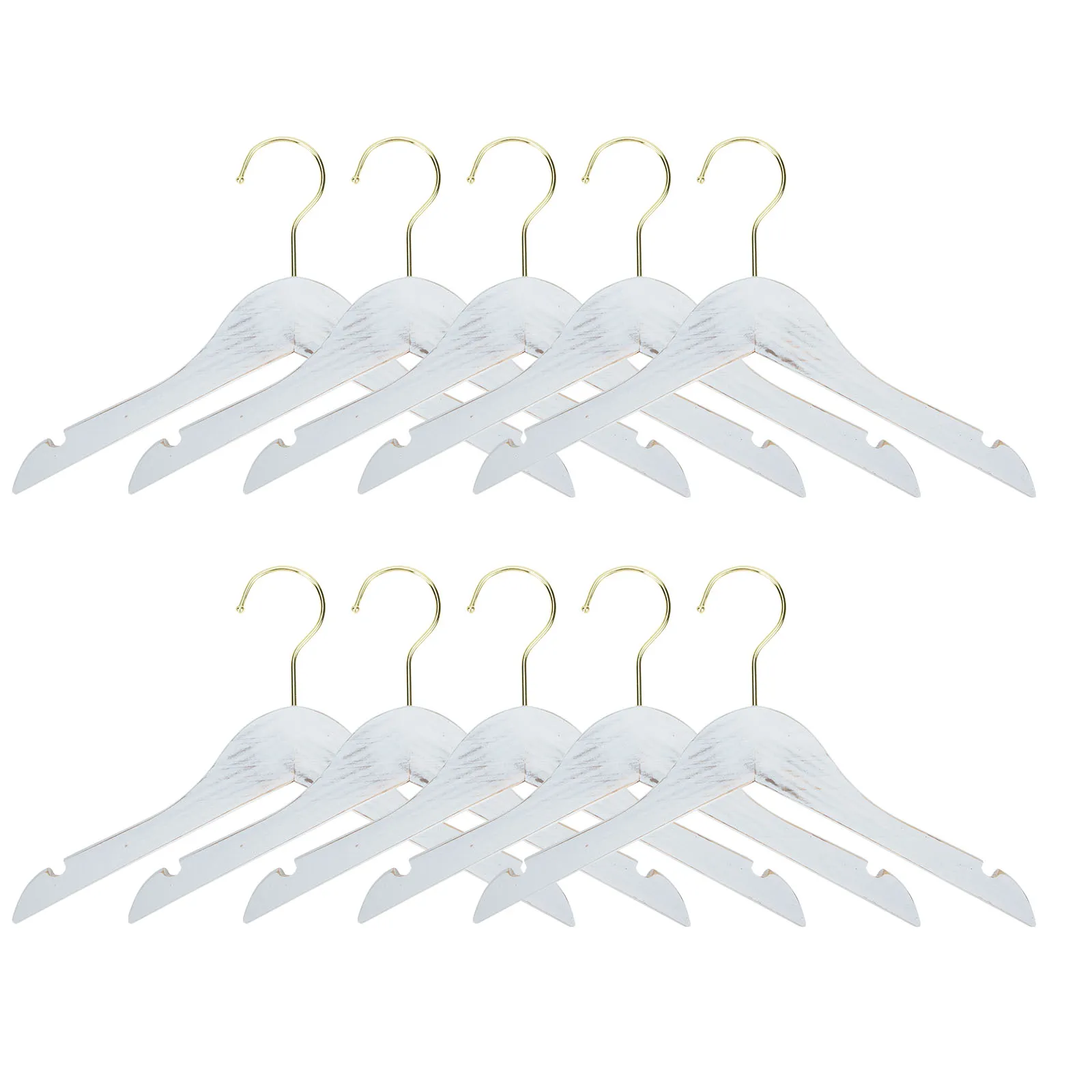 

Old White Kids Hangers Childrens Coat Rack Baby Clothing Hangers Closet Infant Non Slip Wooden Ironware Storage Solution