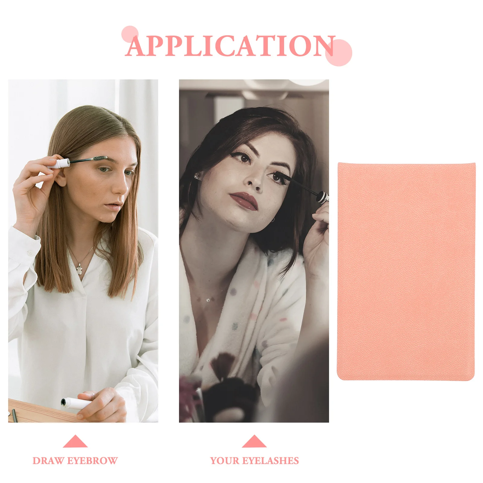 

1 set 1 Set Stainless Steel Makeup Mirror Pu Cover Foldable Portable Compact Mirror For Travel Business Tool