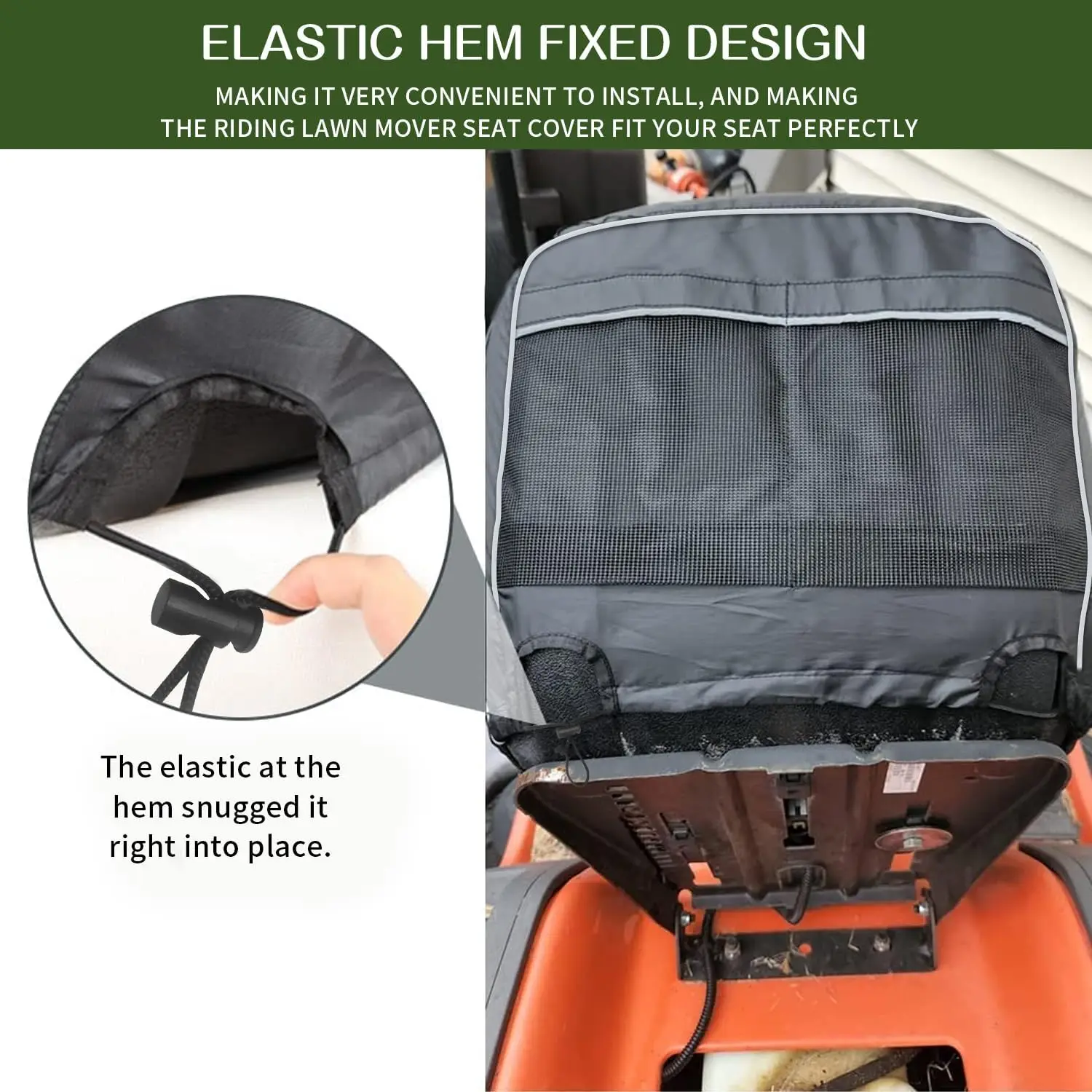 Heavy Duty 600D Oxford Waterproof Seat Cover for Lawn Mower Tractor Durable Riding Lawn Mower Seat Cover view 5