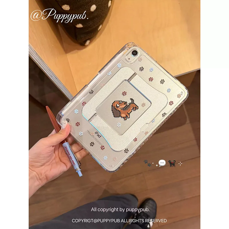 Cartoon Sausage Korean Cute Tablet Cover For iPad Pro 13 11th M5 M4 12.9 A16 8 7 9th 10th Air 11 M2 M3 Airbag Pivot Point Case