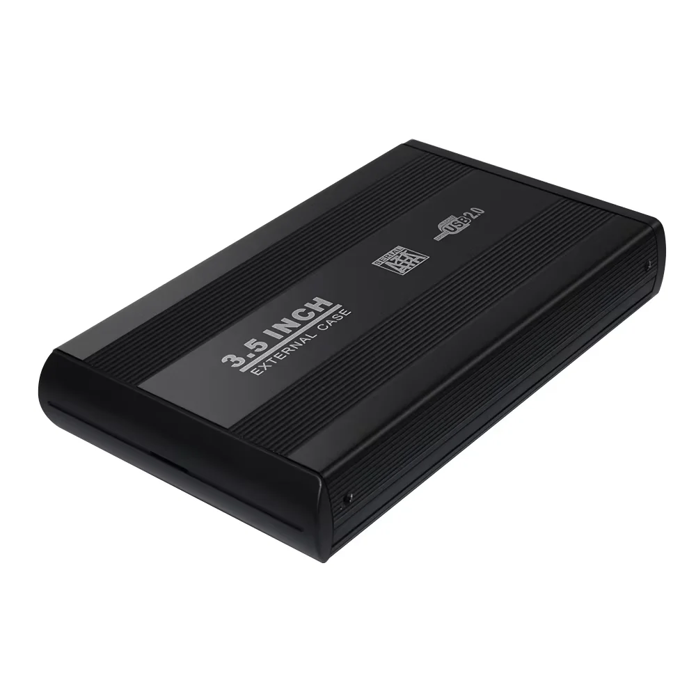 NEW 3.5 Hard Drive Case for 3.5-inch SATA SSD HDD USB 2.0 Hard Drive Protective Cover Black  External Hard Drive Enclosure