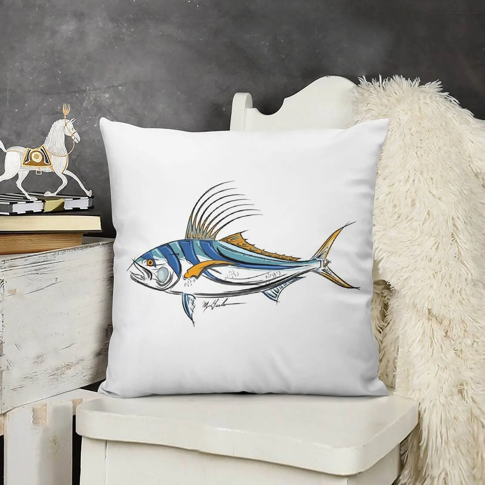 

Rooster Fish Throw Pillow pillow pillowcase Cushions For Sofa pillow