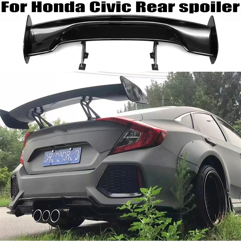 

For Honda Civic Sedan universal spoiler GT Style High Quality ABS/Carbon fibre Car Rear trunk cover wings spoiler Airfoil