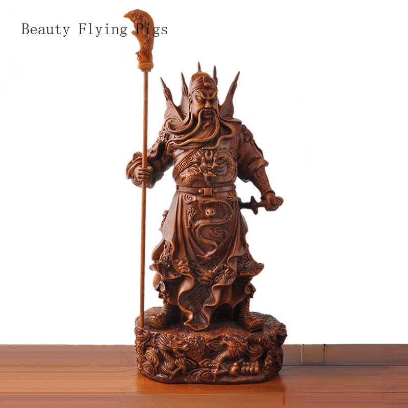 

1 pc resin Guan Gong's ornaments Crafts Attract wealth office living room shop home decoration Buddha Statue Sculpture feng shui