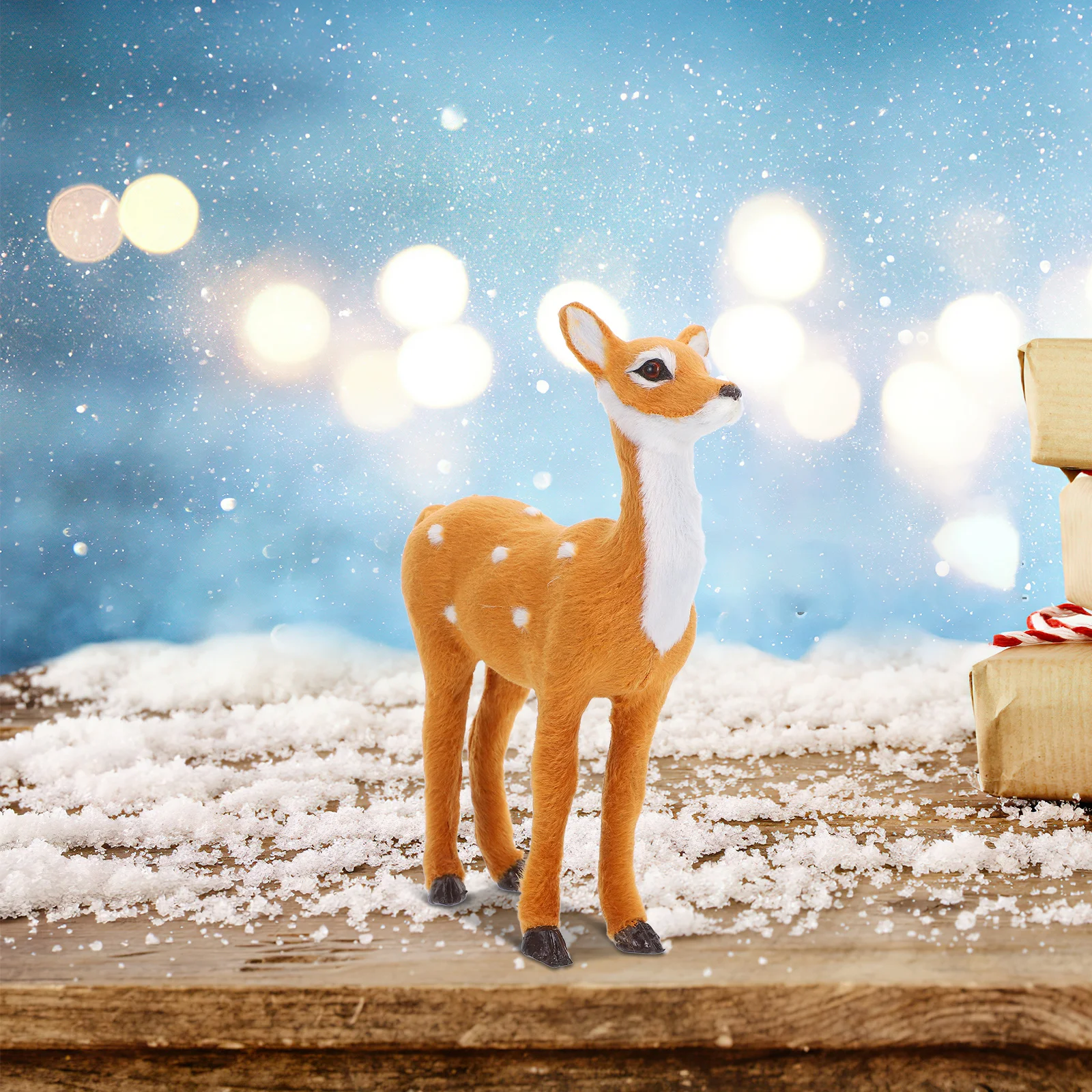 

Artificial Christmas Elk Ornament Plastic Xmas Table Centerpiece Cute Indoor Desktop Deer Decoration Elk Ornament