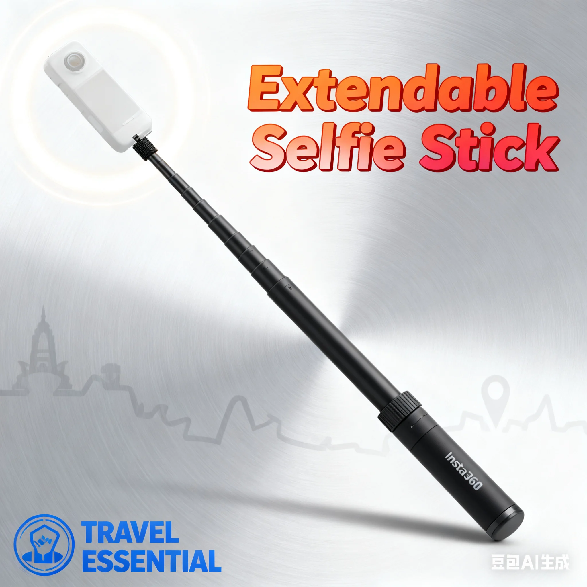 

Для палки для селфи Insta360 Bullet Time 2.0, 360° ° Вращающаяся ручка для X5/X4/X3, гладкий аксессуар для панорамной съемки