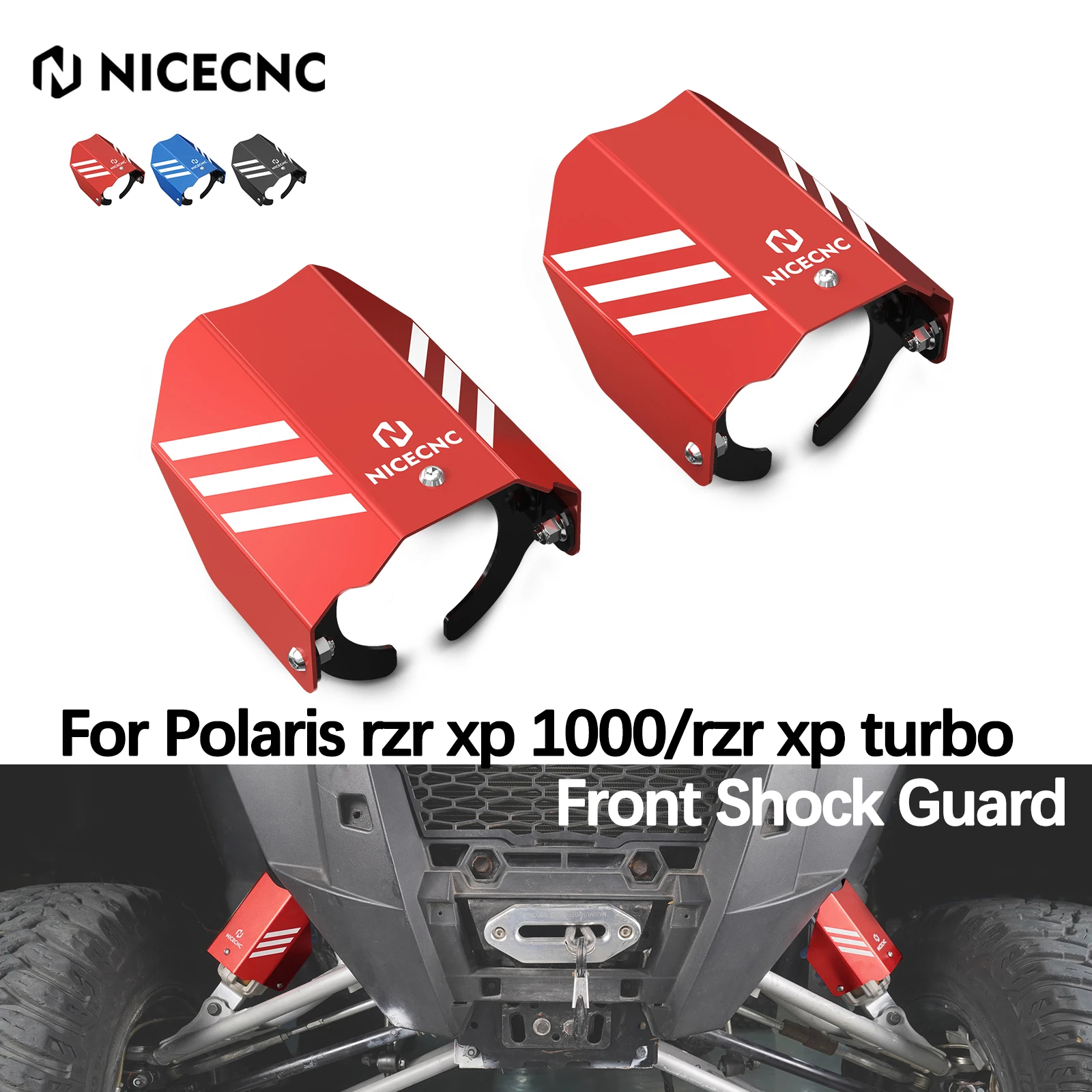 For Polaris RZR XP 1000 Front Shock Guard Cover UTV RZR XP Turbo EPS 2017-2021 2018 2019 Aluminum Alloy Steel