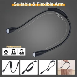 LED Reading Neck Light Book Lamp 360° Flexible Arm Reading Book Light Read Neck Lamp Study Reading Night Light