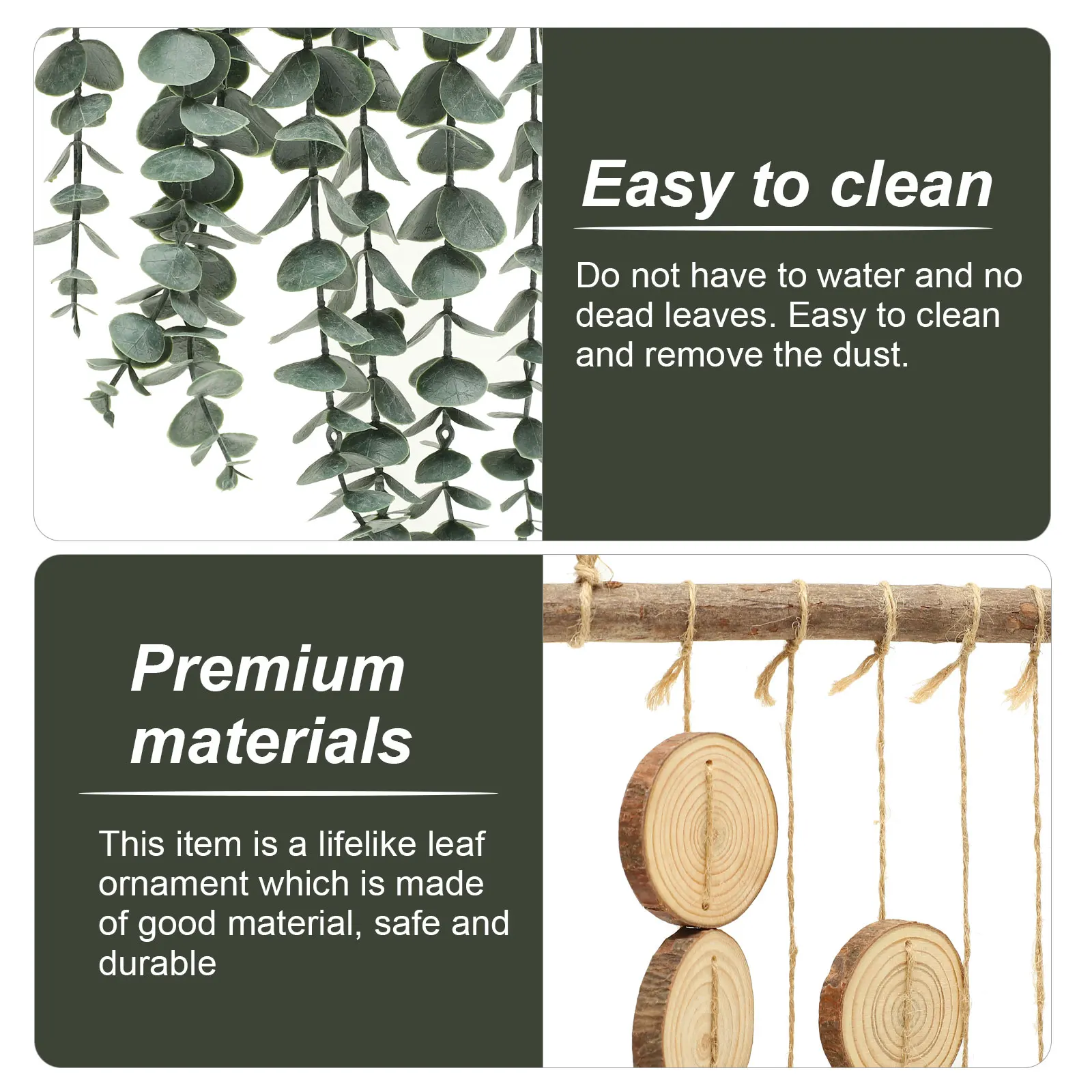 

Wall Hanging Artificial Plants Decor Realistic Green Leaf Faux Succulent Simulated Plant For Home Office Wedding Garden Fake