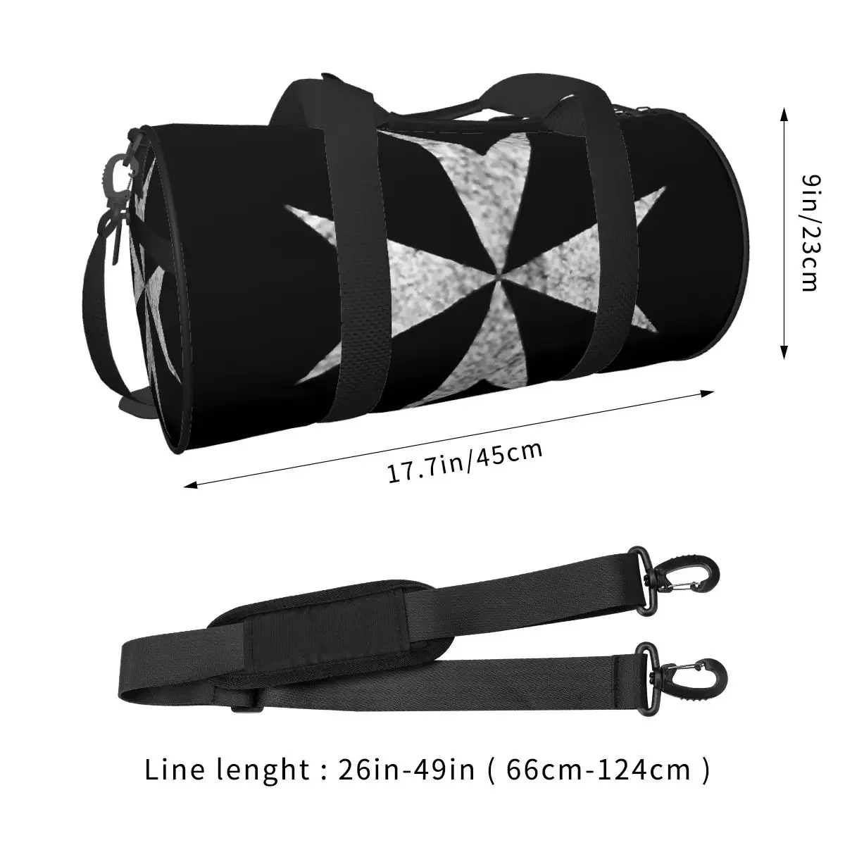 Maltese Cross Knights Hospitalier Malta Crusades Large Duffle Gym Bag Waterproof Duffle Travel Bags Handbags Fitness bag