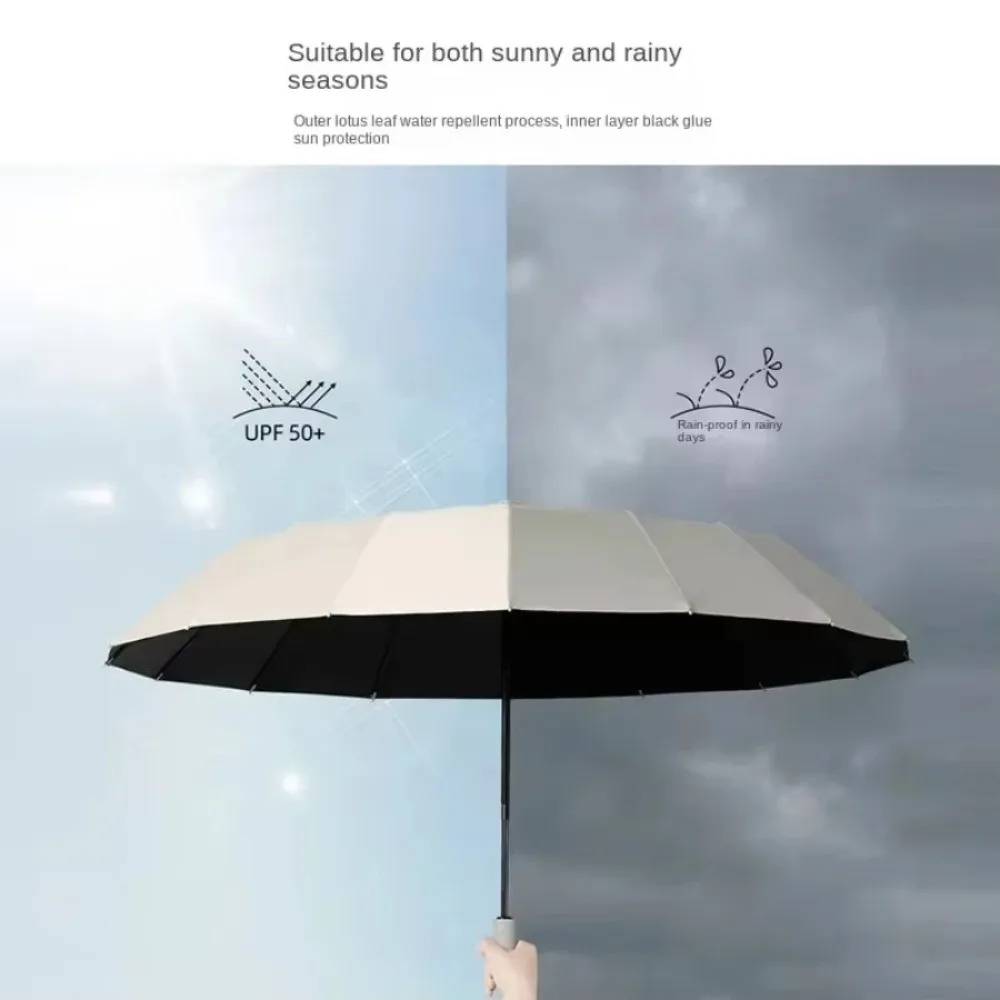 

Lightweight Automatic Umbrella UV Protection 24 Bone Support Frame Dual-use Folding Umbrella Portable High-end Large Size Brolly