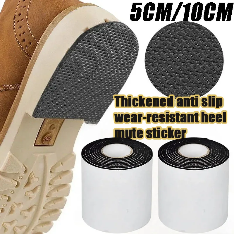 1-5Rolls Heel Anti Slip Tape Sound Dampening Sole Shield Scratch Proof Wear Resistant Sticker for Booties Sandals Work Shoes