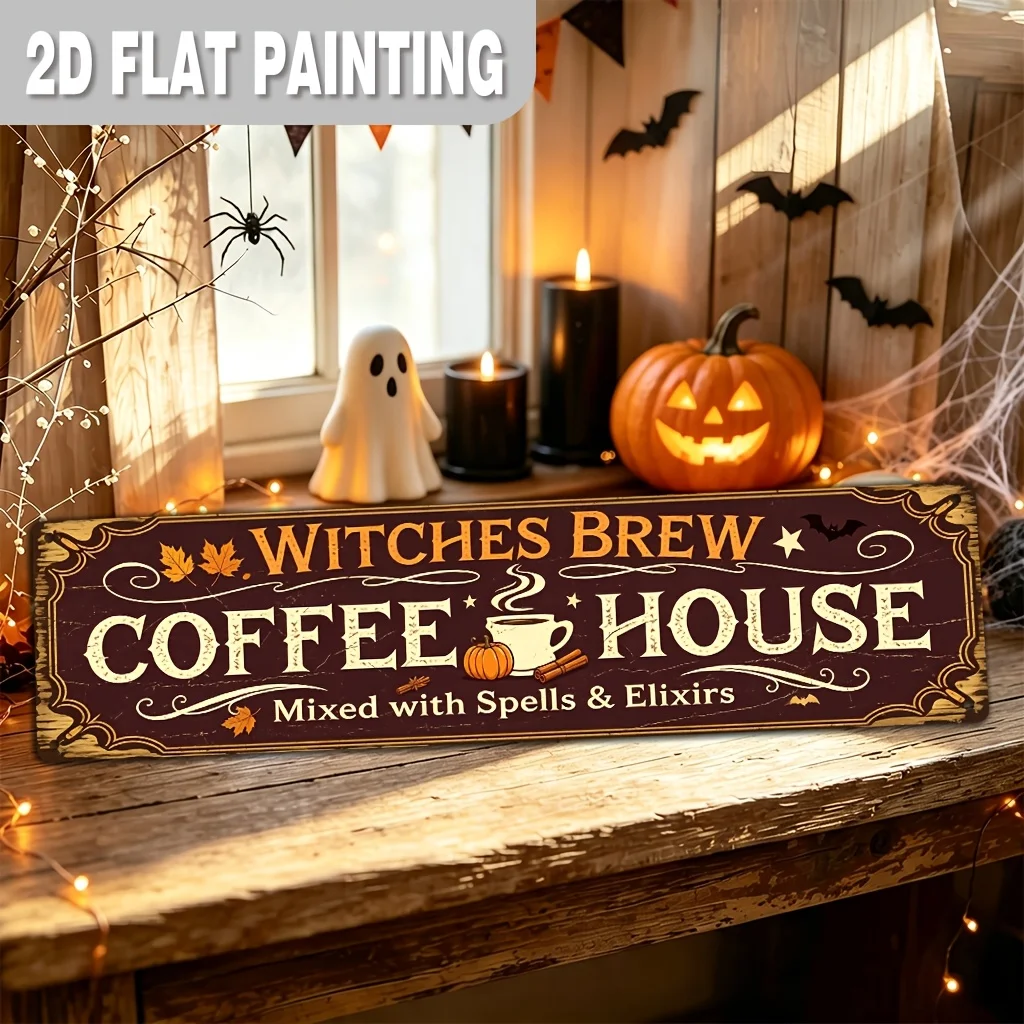 CIFBUY Vintage Witch Coffee Metal Sign, Waterproof Aluminum Wall Art, Durable Home Decor For Kitchen, Cafe, Breakfast Nook