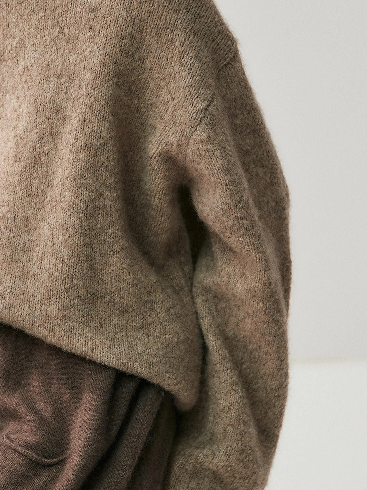 

Sold Out Sold Out 100% Cashmere Sweater Mock Neck Long Sleeve Pullover Cashmere Knitwear Autumn Winter Thick Soft Warm Loose Top