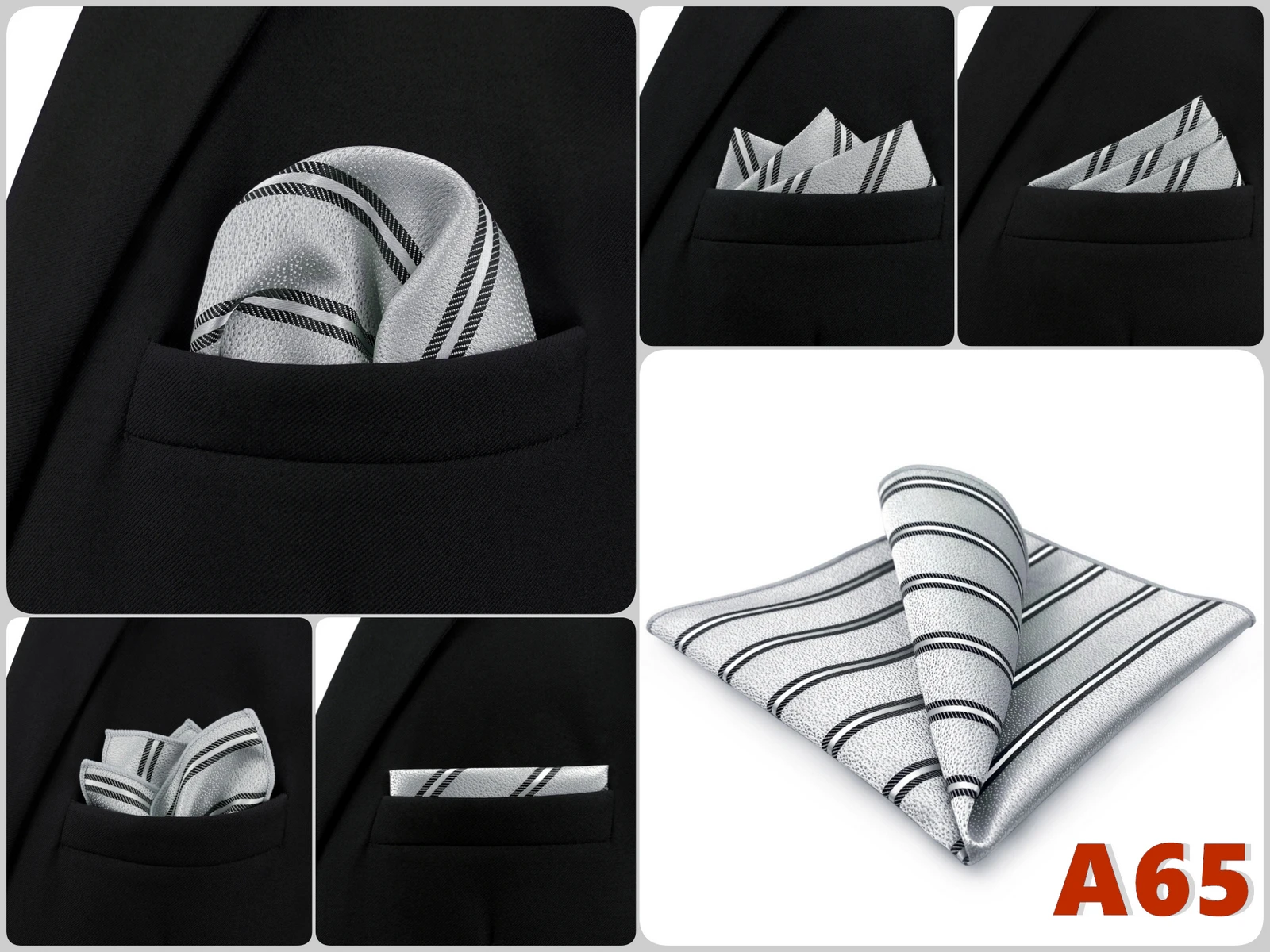 Luxury Mens Pocket Square Handkerchief Multiple Designs Classic Suit Hanky Large Striped Gentlemen Wedding Party Gift for Men