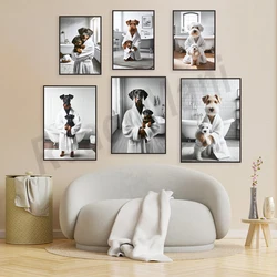 Pug, Rottweiler, Chinese crested dog, Sealyhan terrier, Lakeland terrier, Beagle funny animal bathroom wall decor poster