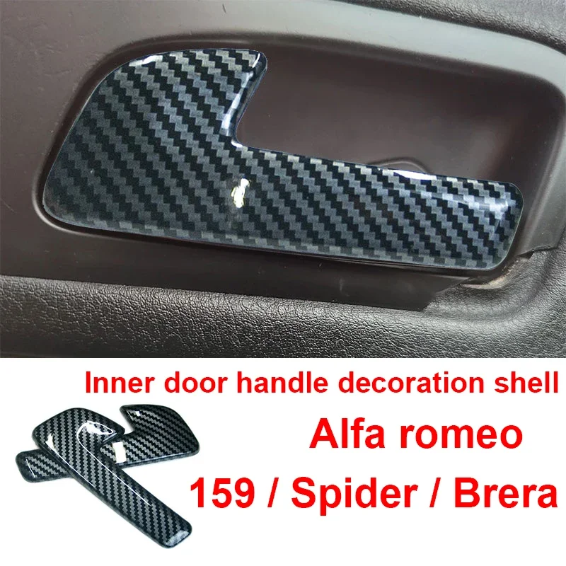 Door Inner Handle Decoration Shell Protective Cover Car Stickers For Alfa Romeo 159 Spider Brera Interior Trim Accessories