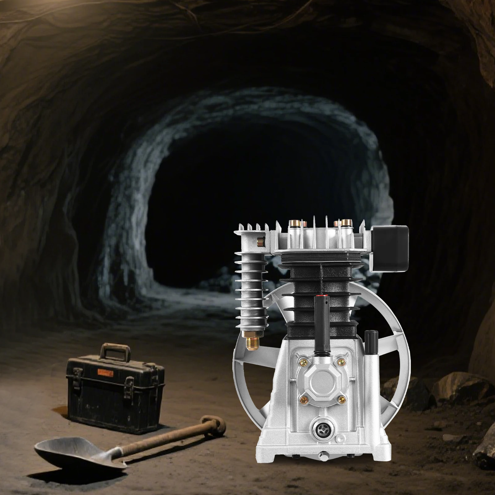 2065-3HP エアコンプレッサーポンプヘッド、単段ツインシリンダー、自動車修理、空気圧工具、産業用