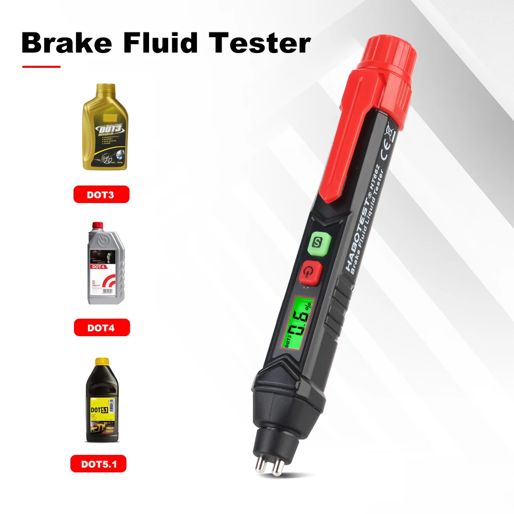 

Car Accessories Brake Liquid Oil Testing Tool For DOT3/DOT4/DOT5.1 Brake Fluid Tester Test Pen With LED Indicator Warning HT662