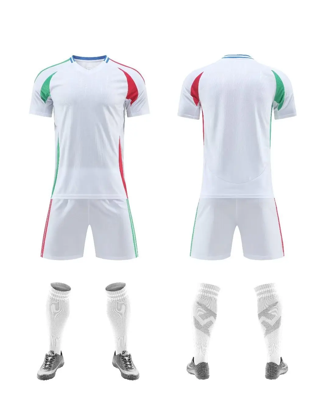 2Pc European Cup Italy Style Short Sleeve Soccer Jersey Suit Training Wear Football Jersey For Children Father Son Kids Sets