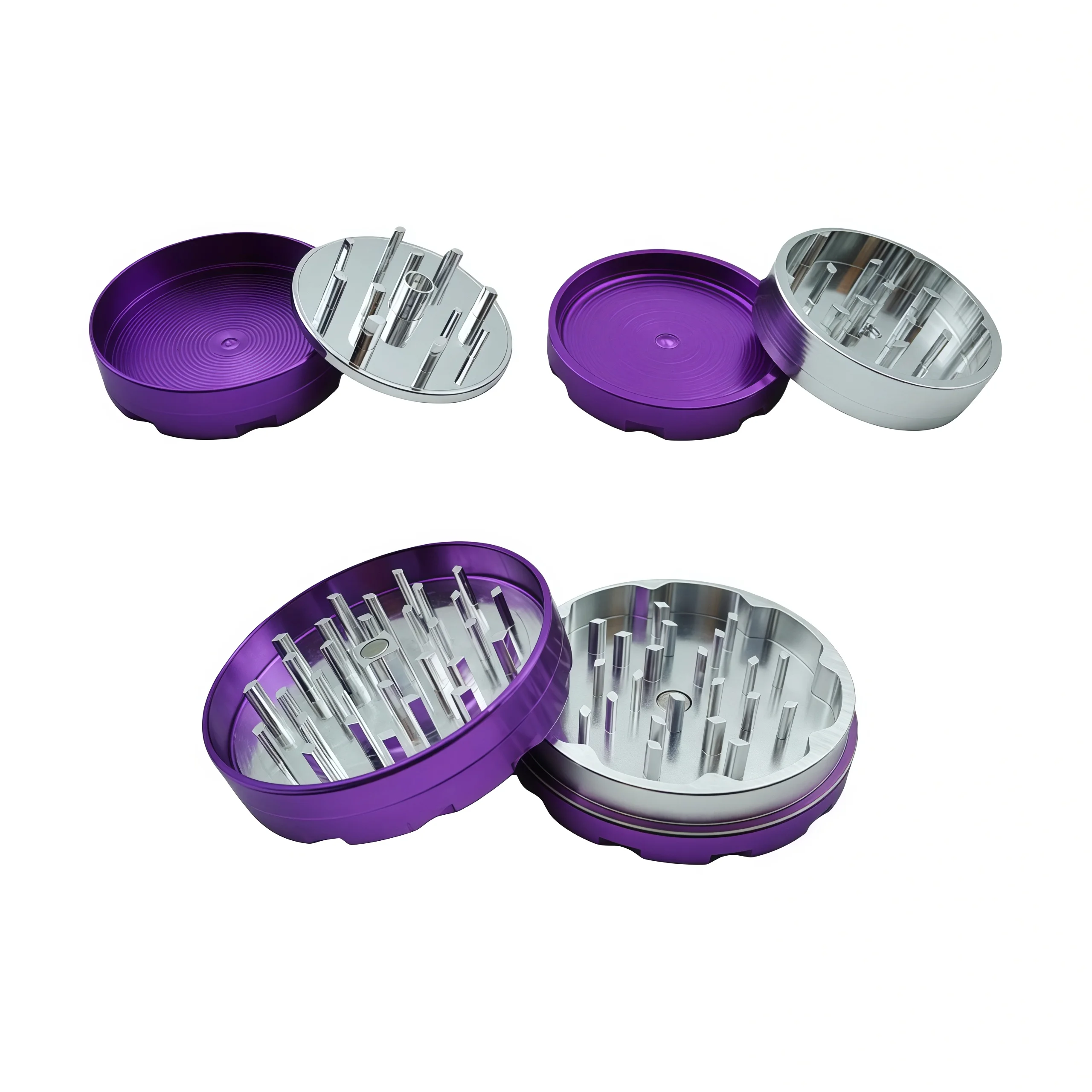 Moedor de tabaco de 2 camadas 40mm com design antiderrapante, fechamento magnético de dentes fundidos, moedor de ervas, acessórios para fumar