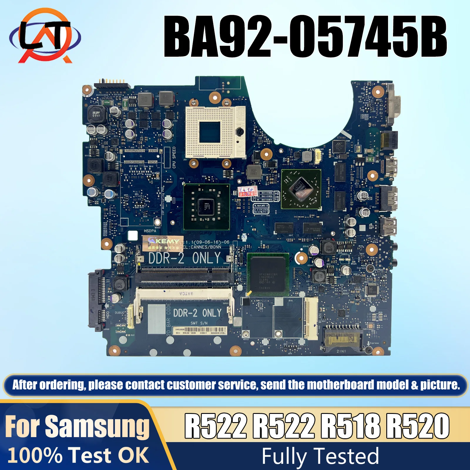 BA92-05745A BA92-05745B Mainboard For Samsung NP-R522 R522 R518 R520 Laptop Motherboard BA92-05740A BA92-05740B PM45 DDR2