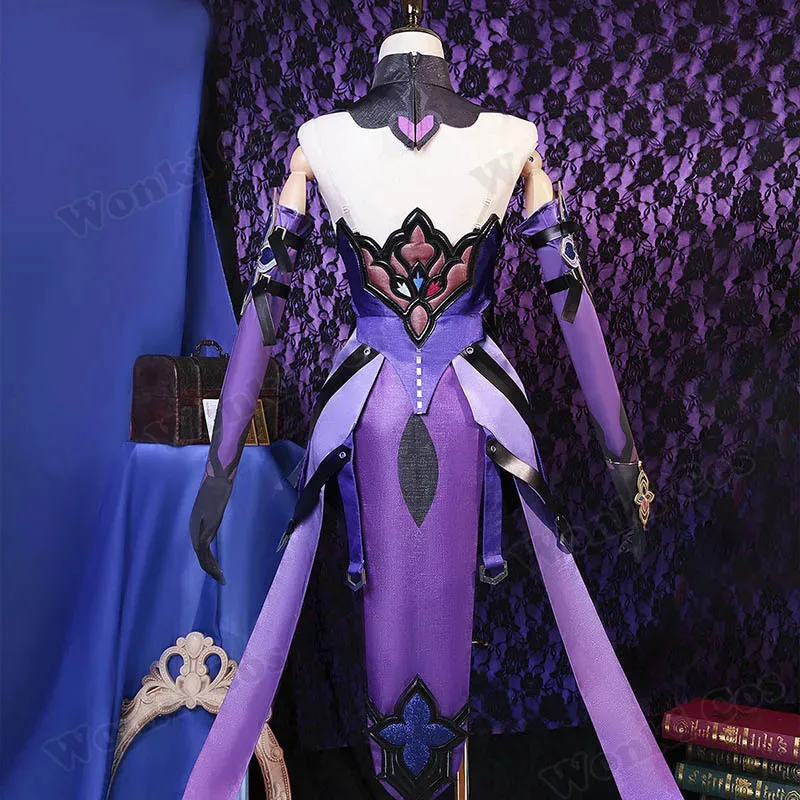 2025 12 traje peruca para star rail sexy macacão preto cisne cosplay sapatos botas trajes de festa femininos