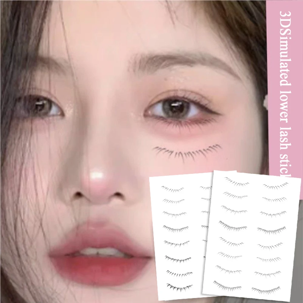 

8 pairs Lower Eyelash Tattoo Stickers Waterproof Fake Lashes Temporary Tattoo Natural 3D False Eyelash Eyelashes Sticker