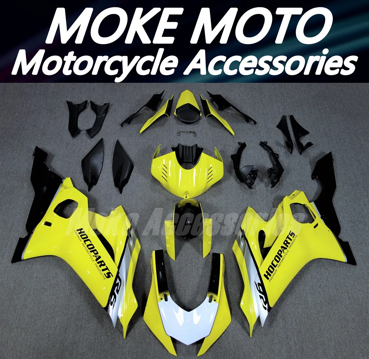 

Moke moto Motorcycle Bodywork Set For Yzf R6 2017 2018 2019 2020 2021 2022 2023 2024 Fairings Kit Fit Abs Black Yellow HOCAPART