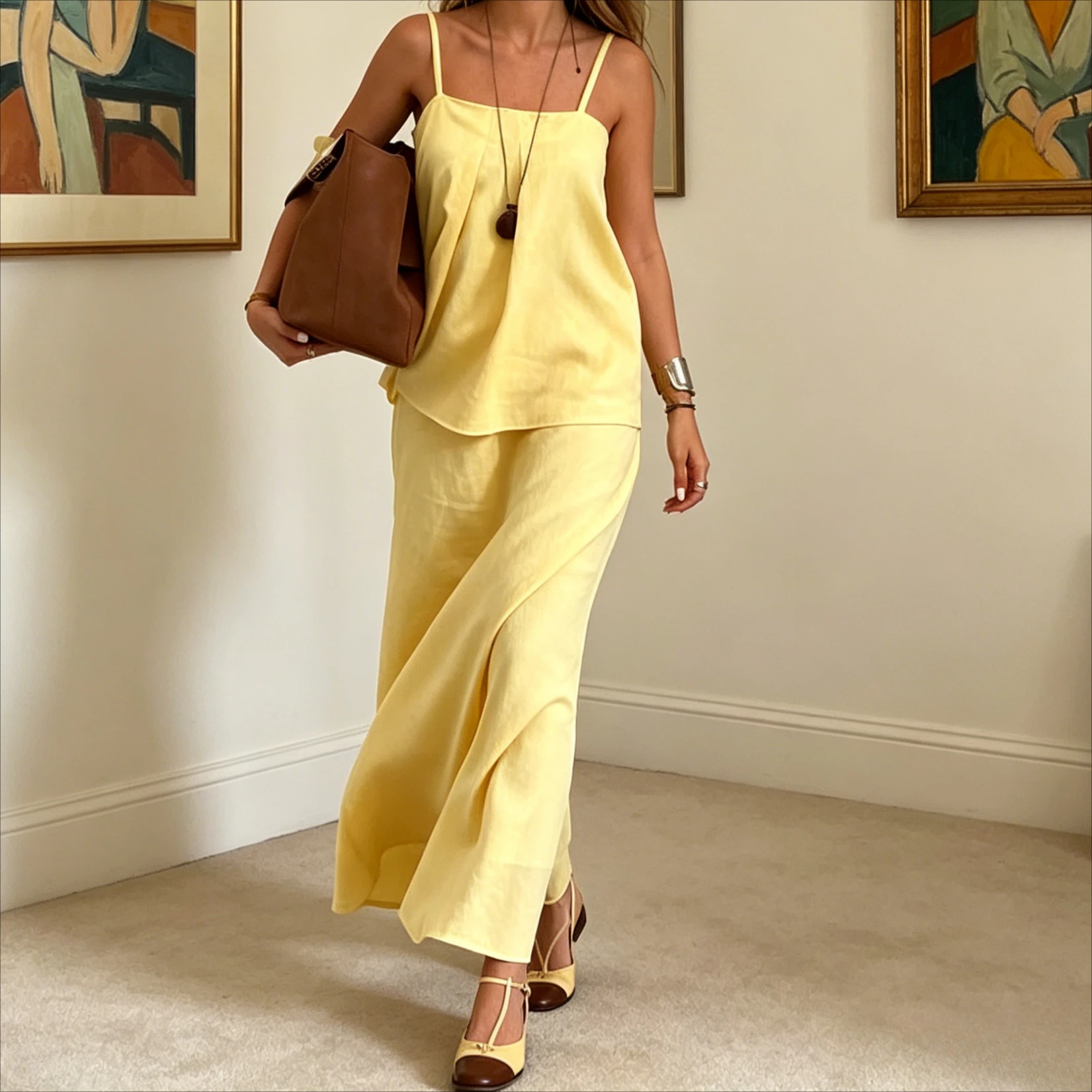 

Women Two Piece Sets Skirt Set Sling Sleeveless Tops Long Skirts A Line High Waist Y2k Streetwear Elegant Work Beach Casual 2026