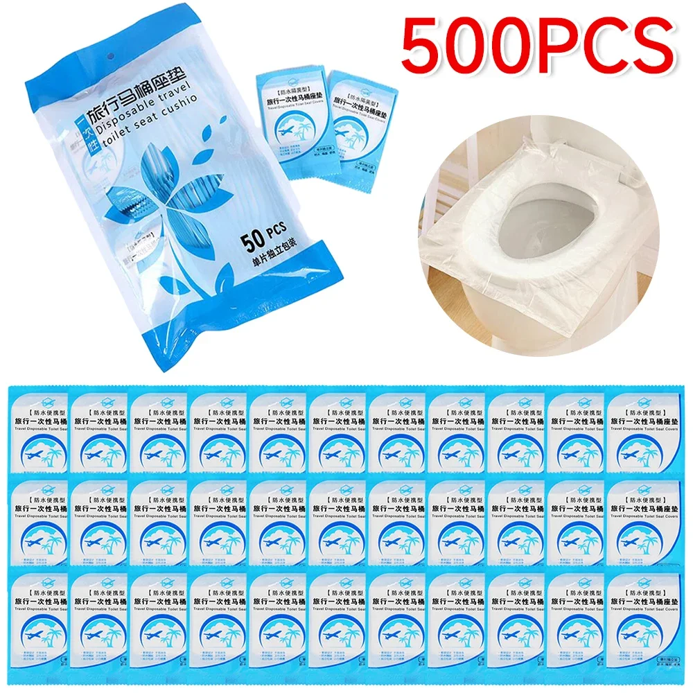 50-500pcs Toilet Seat Cover Disposable Travel Toilet Seat Protector Portable Camping Hotel Toilet Pad Bathroom Accessories