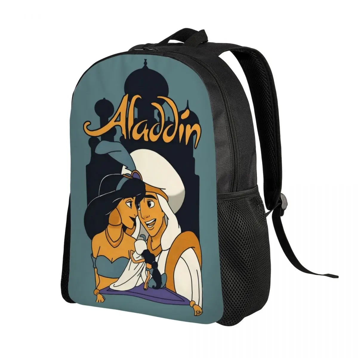 Mochila de viaje personalizada de Aladino para hombres y mujeres, mochila escolar para ordenador, película de fantasía Musical, mochila para estudiantes universitarios