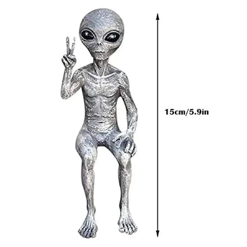 مضحك الراتنج الغريبة تمثال في الهواء الطلق حديقة الديكور UFO قزم النحت سطح المكتب ديكور المنزل لجميع القديسين عيد الميلاد الحلي