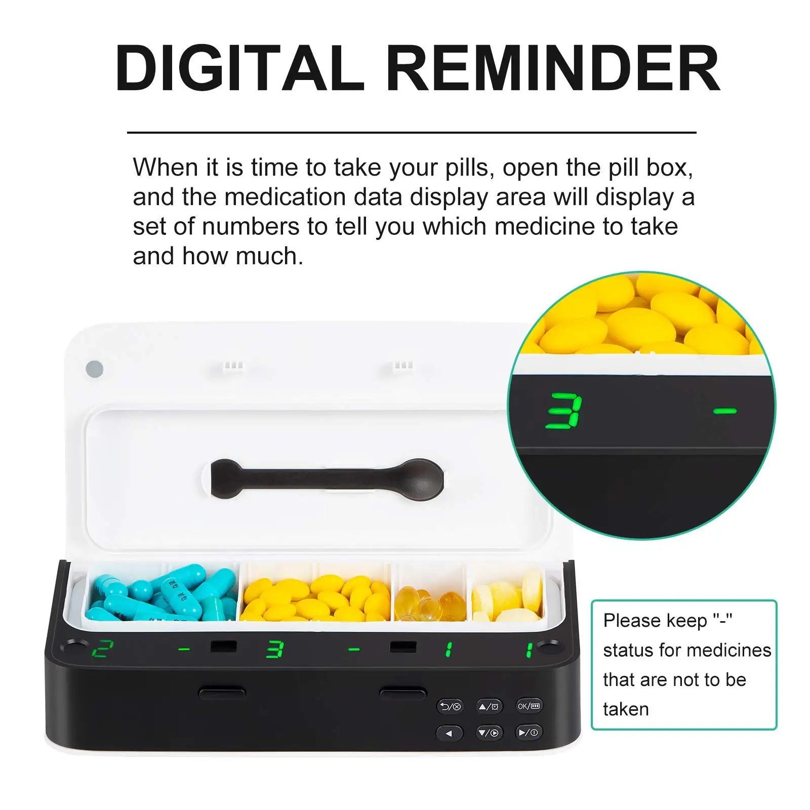 Electronic Smart Pill Case Alarm Clock Reminder Medicine Storage Boxes Tablet with Timer Secret Box Portable Drugs Accessories