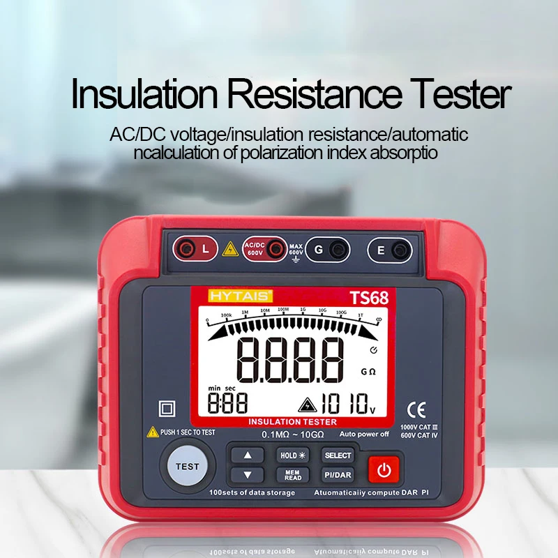 TS58 Digital Megohmmeter Insulation Resistance Tester Ohm AC DC Voltage Tester Power Energy Voltmeter Megometro Digital Tools