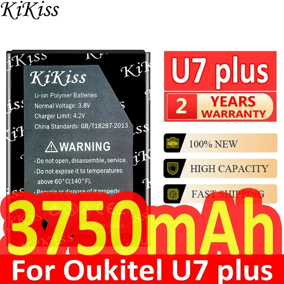 KiKiss for Oukitel U7 Plus 3750mAh Battery for Oukitel U7plus Replacement Backup Batteries + Tracking Number