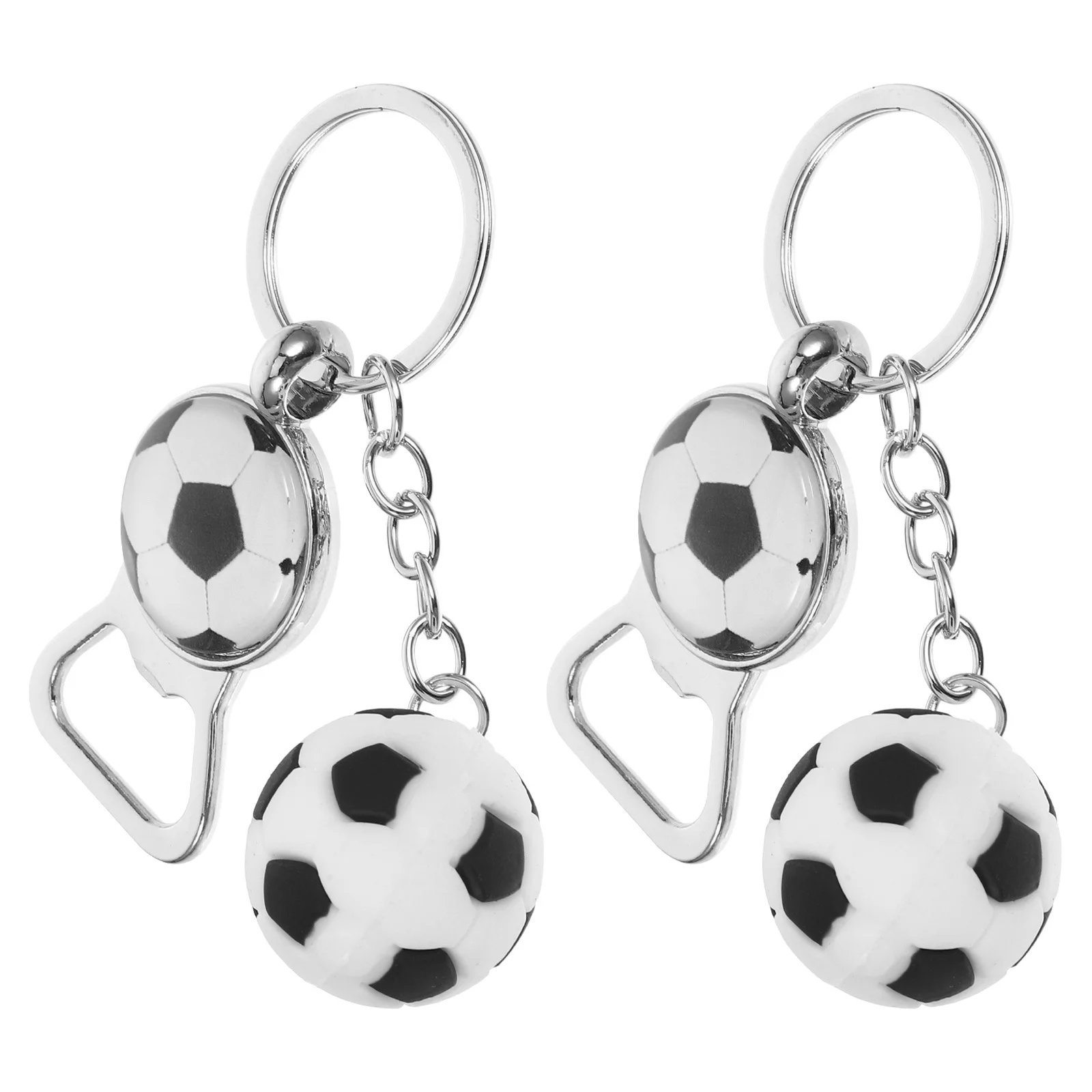 

2Pcs Creative Beer Bottle Opener Keychain Sports Ball Style Portable Opener for Party Camping Bar Kitchen Decoration