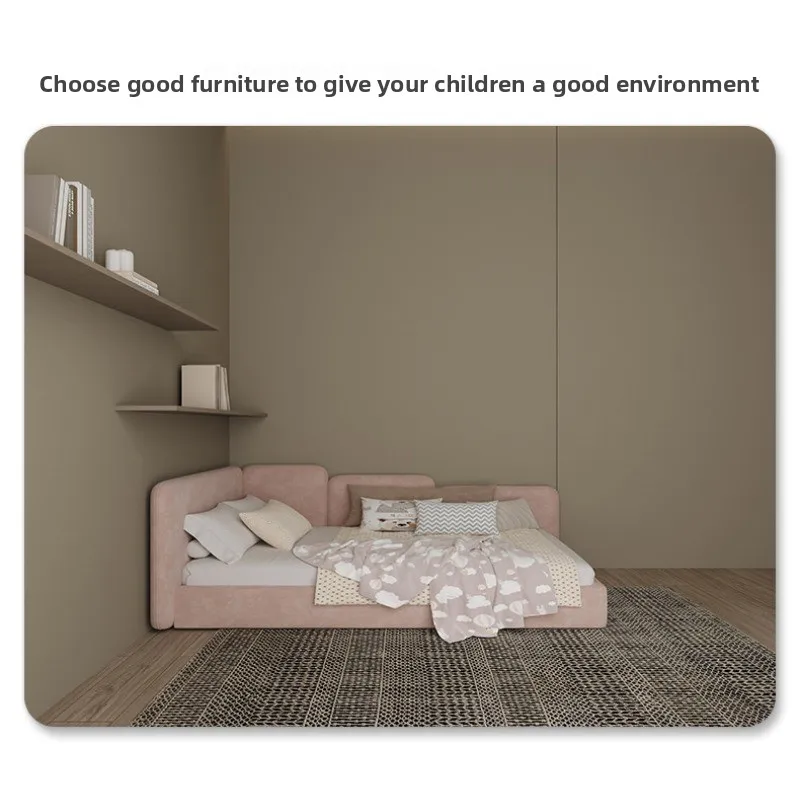 Italian simple bed, semi-enclosed fabric bed, bed tatami bed Nordic storage small apartment bed