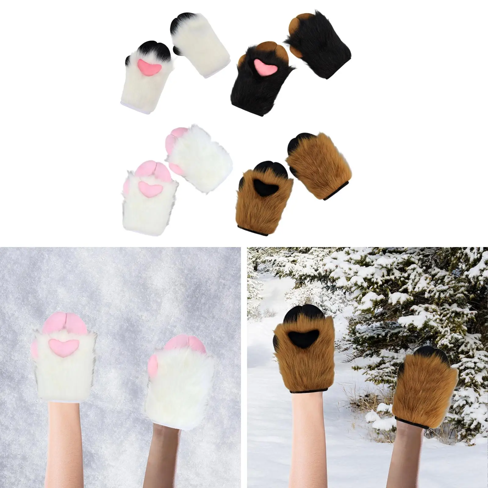 

Claw Gloves Dress up Costume Gloves Paws Gloves Plush Hand Gloves Animal Gloves for Masquerade Nightclub Festival Party Carnival