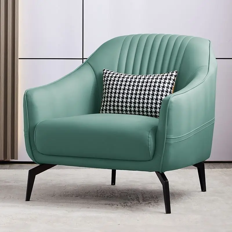 Scandinavian Light Luxury Fabric Accent Chair – Modern Single Sofa 2