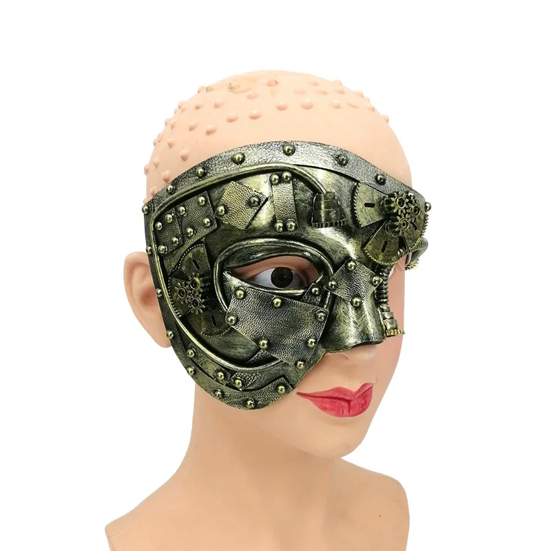 Steampunk Metal Cyborg Venetian Mask Masquerade Half Mask For Halloween Costume Party Phantom Of The Opera Mardi Gras Ball