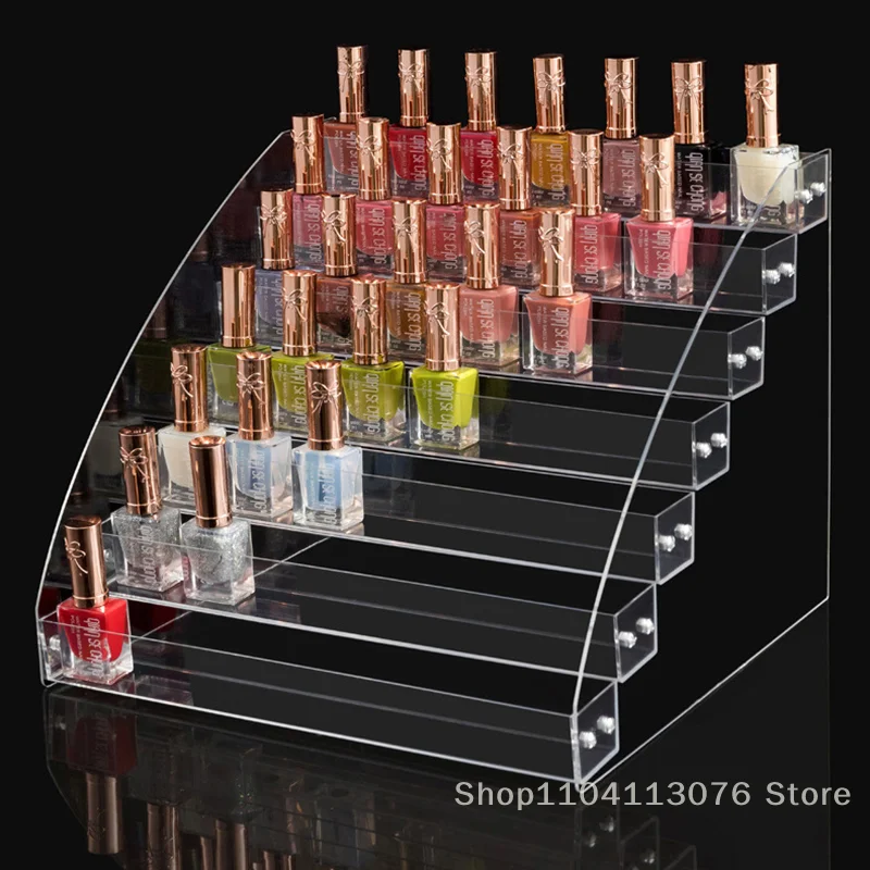 Multi-Layer Acrylic Nail Polish Display Rack - Transparent Organizer For Gel Polish And Cosmetics In Nail Salons