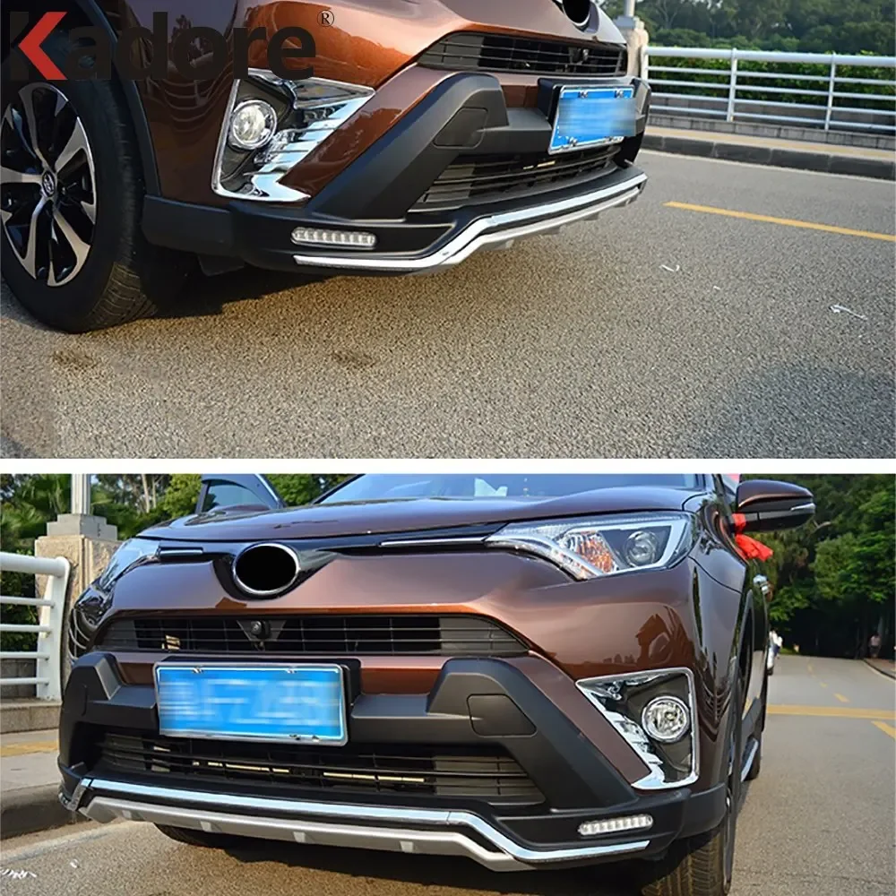 Front Fog Lights Lamp Cover Trim For Toyota RAV 4 RAV4 2016 2017 2018 Chrome Foglamp Frame Stickers Decoration Car Styling