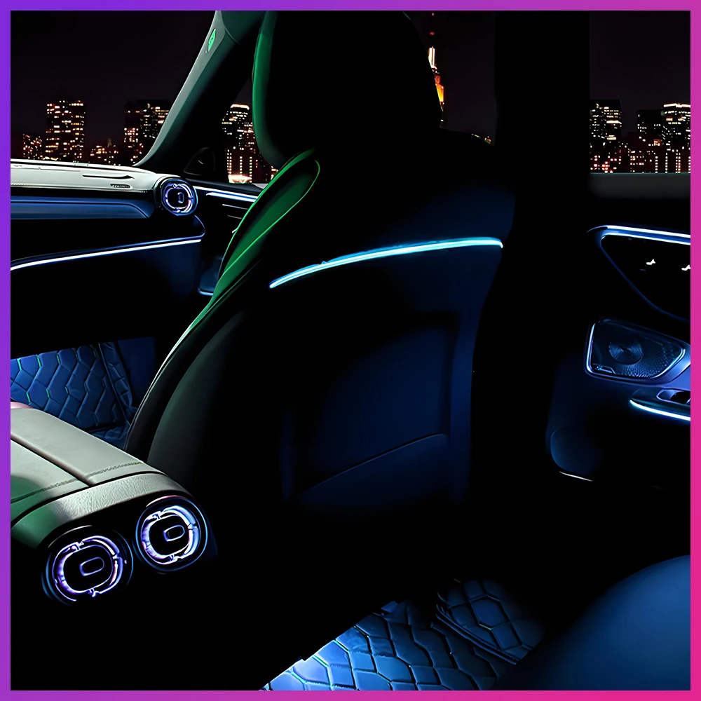 

Автомобильный светодиодный комплект спинки сиденья, скрытая силиконовая полоса, 64 цвета для Mercedes Benz W205 W206 W177 X253 W213 W247 W167