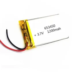 3.7V 1200Mah 653450   Bateria litowo-polimerowa Li do tabletu MP3 POWER BANK CHARGING POWER SMART WATCH GPS DVD