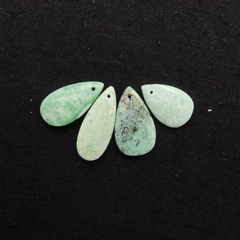 

4PCS Green Howlite Waterdrop Earrings Pendant Beads Semi-Precious Stones DIY Jewelry Accessories 22x15x4mm 29x12x5mm 7.6g