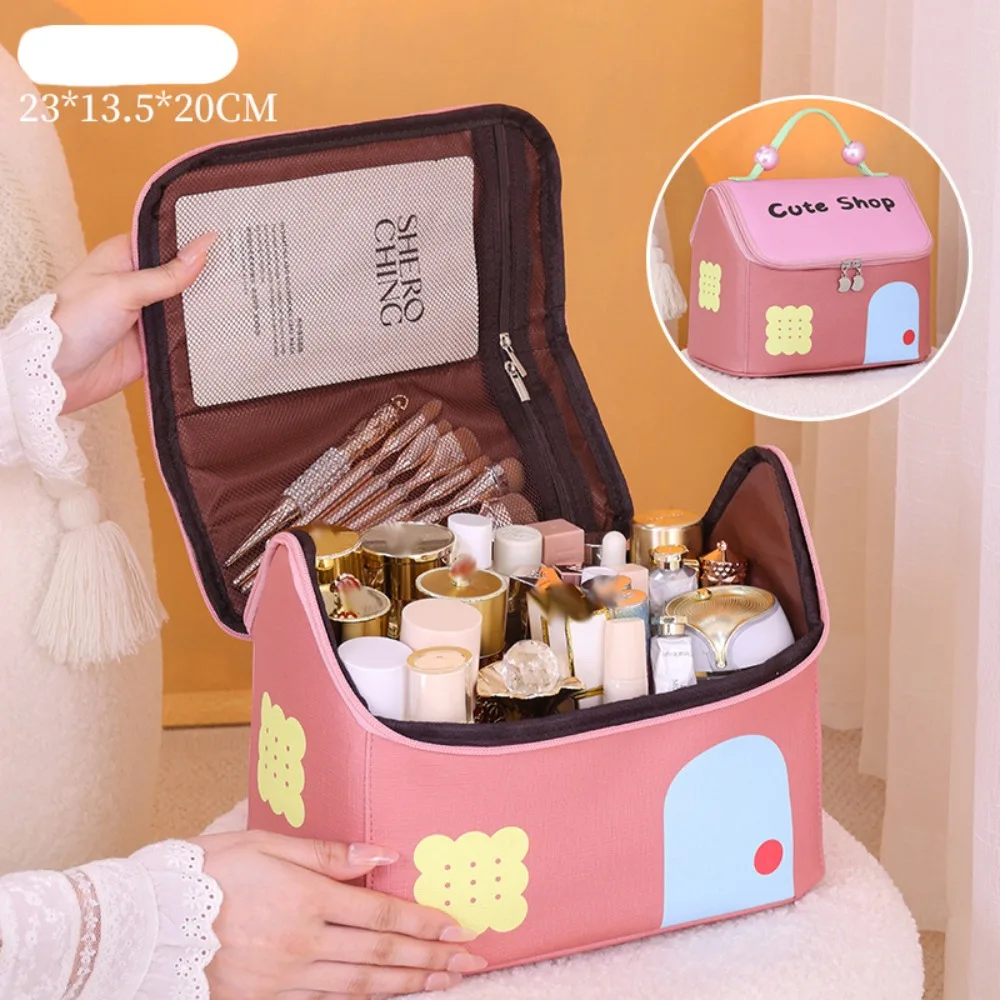 

Модная косметичка в форме дома с героями мультфильмов, однотонная сумка для туалетных принадлежностей, большая вместительная косметичка на молнии для мужчин