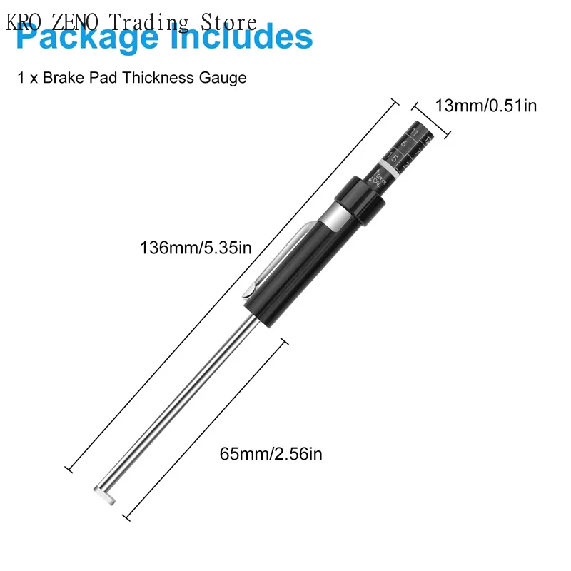 Picture 4: Car Brake Pad Inspection Pen Ruler Brake Pad Measuring Tool Suitable For 6mm / 0.2 Inch Thickness, Brake Pad Gauge